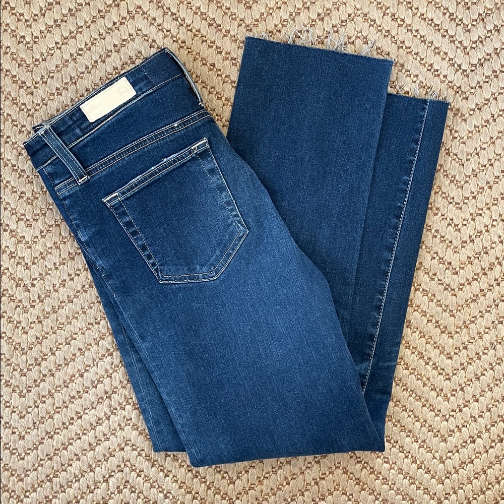 Adriano Goldschmied AG - Isabella High-Rise Straight Crop Denim Jeans - Blue 25R